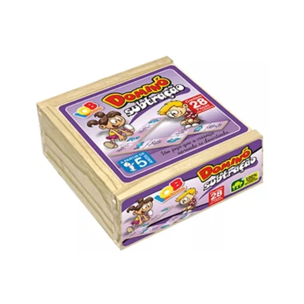 JOGO PEDAGOGICO DOMINÓ SUBTRAÇÃO 28 PEÇAS (3ANOS) REF 157 IOB