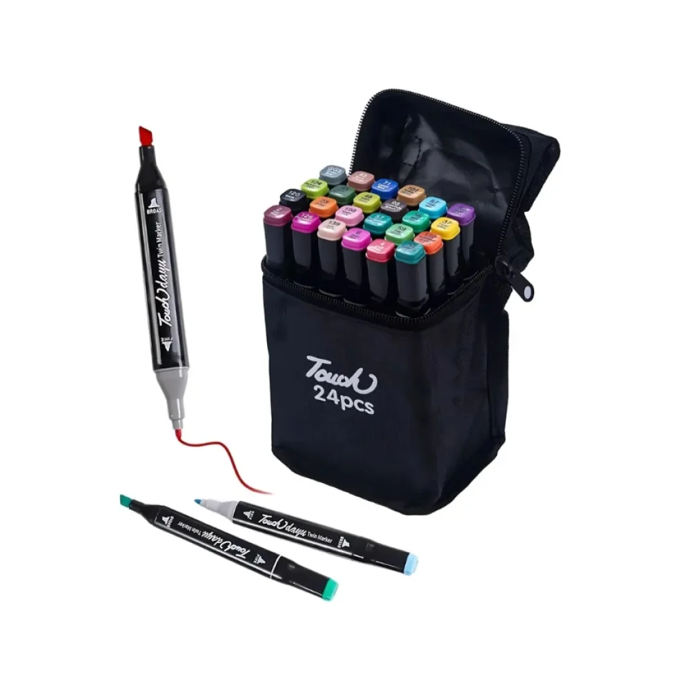KIT CANETINHA 24 CORES PONTA DUPLA PPM