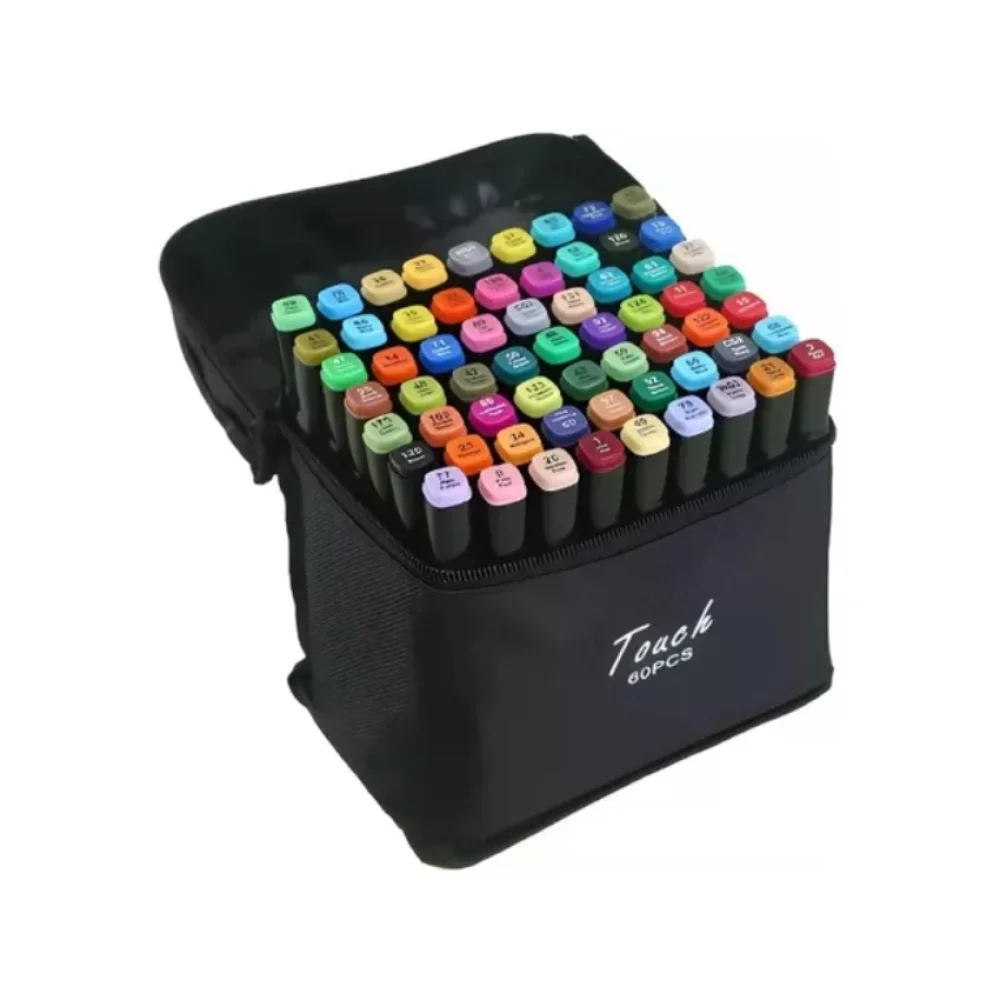 KIT CANETINHA 60 CORES PONTA DUPLA PPM