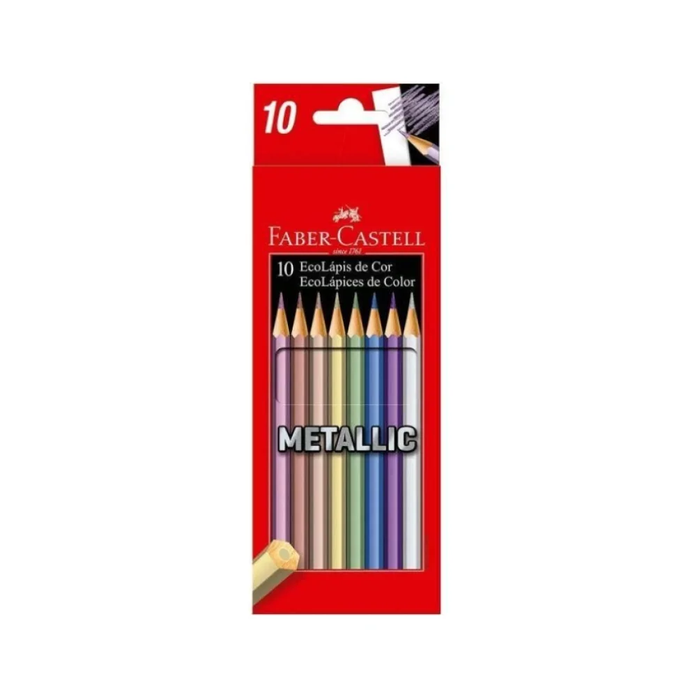 LAPIS DE COR 10 CORES METALLIC 120410G FABER CASTELL