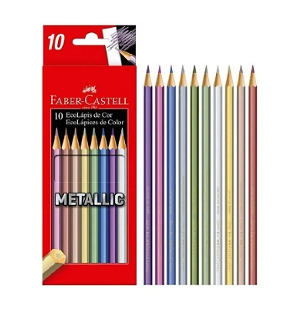 LAPIS DE COR 10 CORES METALLIC 120410G FABER CASTELL