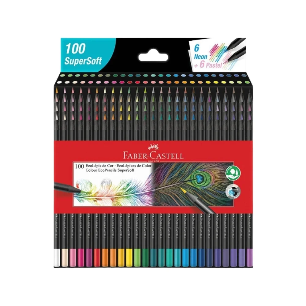 LAPIS DE COR 100 CORES SUPERSOFT 1207100SOFT FABER CASTELL