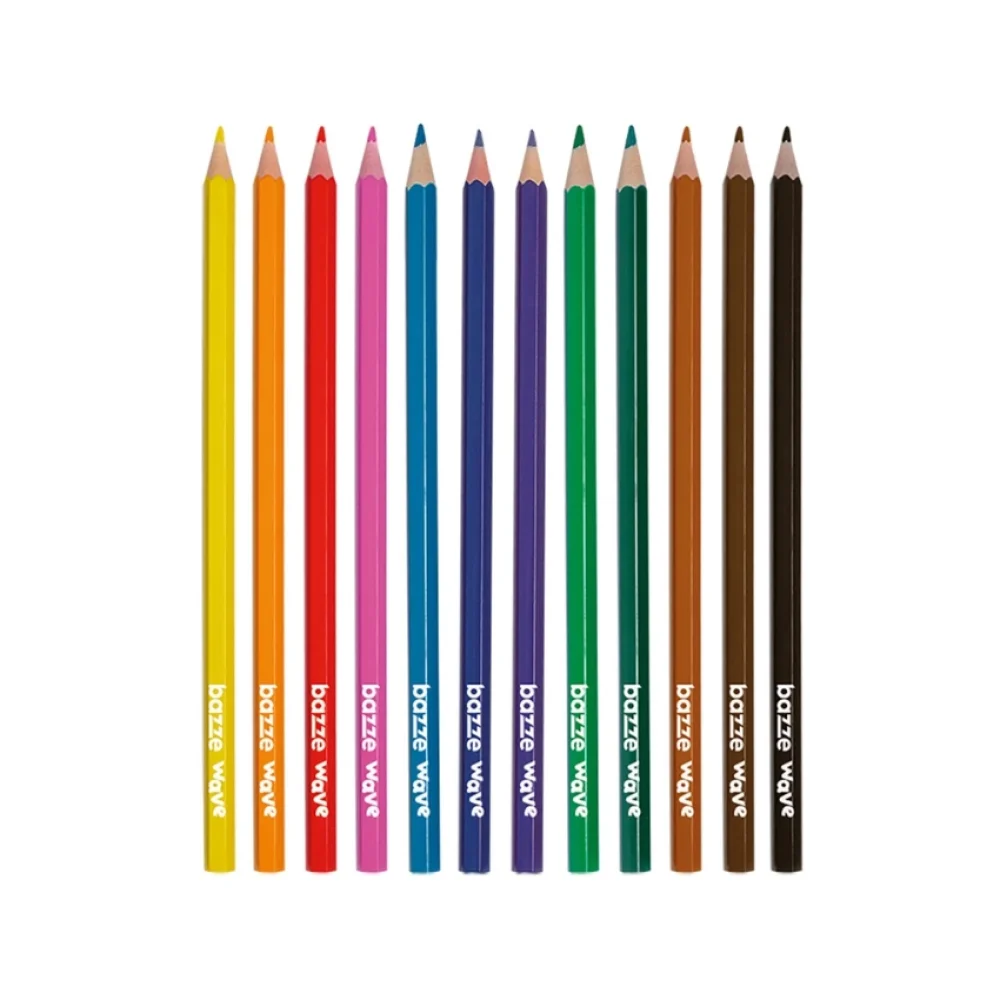 LÁPIS DE COR 12 CORES 612942 WAVE BAZZE TRIS