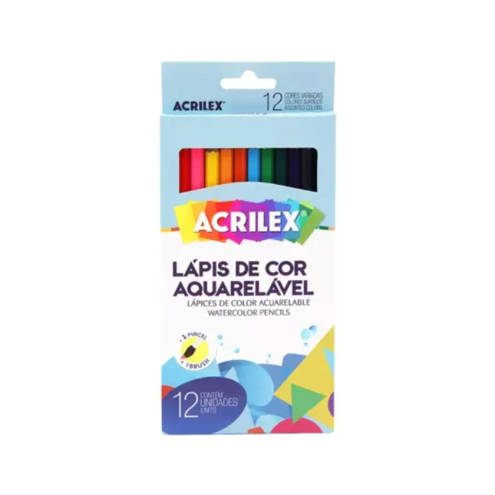 LAPIS DE COR 12 CORES AQUARELAVEL 09652 ACRILEX