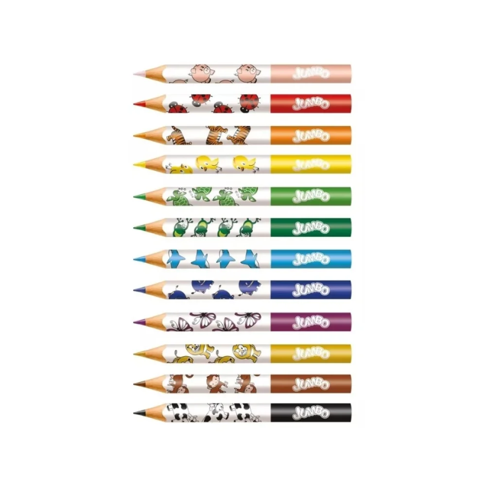 LAPIS DE COR 12 CORES JUMBO TRIANGULAR + APONTADOR 123012AP FABER CASTELL