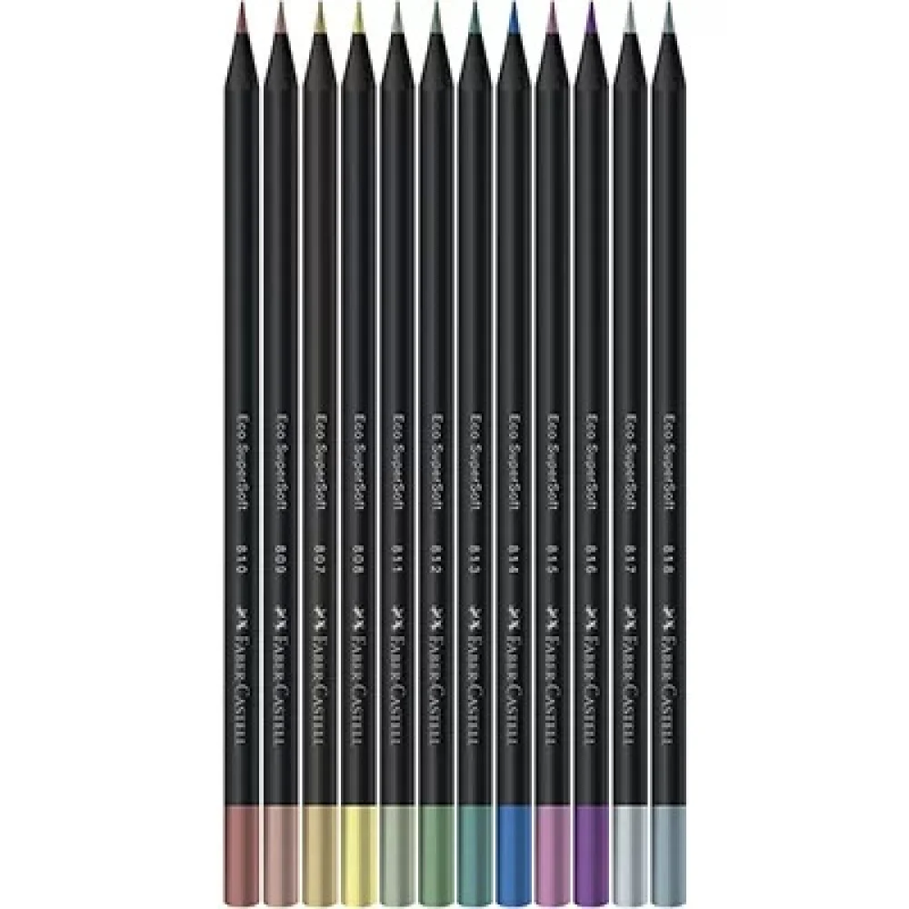 LAPIS DE COR 12 CORES SUPERSOFT METALICAS 120712 FABER CASTELL