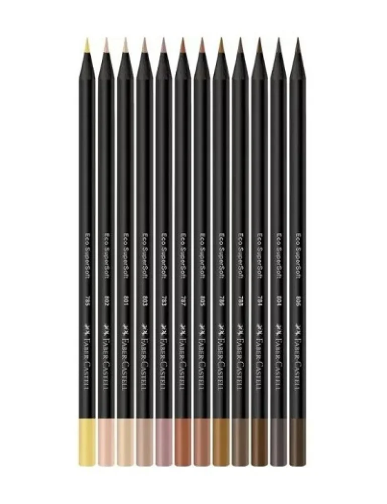 LAPIS DE COR 12 CORES SUPERSOFT TONS DE PELE 120712 FABER CASTELL
