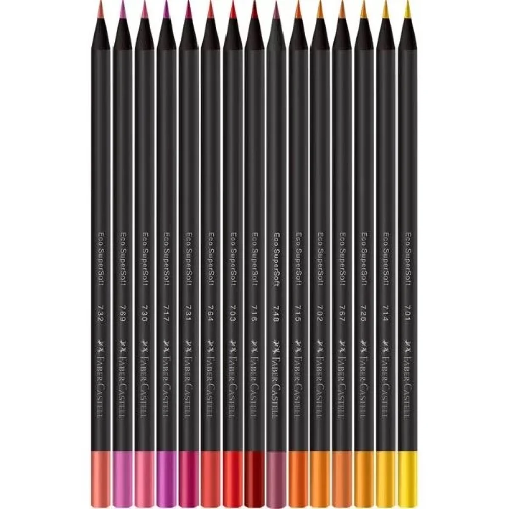 LAPIS DE COR 15 CORES SUPERSOFT CORES QUENTES FABER