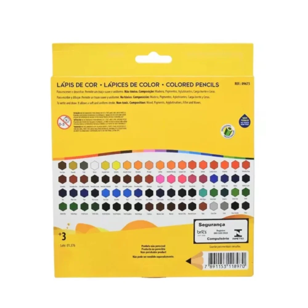LÁPIS DE COR 72 CORES 09673 ACRILEX