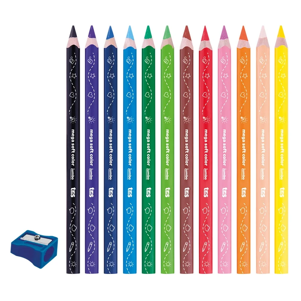 LAPIS DE COR 12 CORES JUMBO + APONTADOR 682341 TRIS