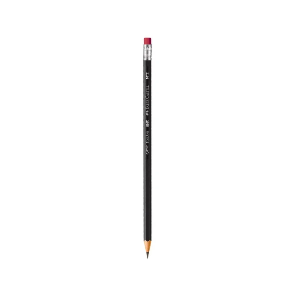 LÁPIS GRAFITE Nº 2 MAX ECOLAPIS C/ BORRACHA FABER CASTELL
