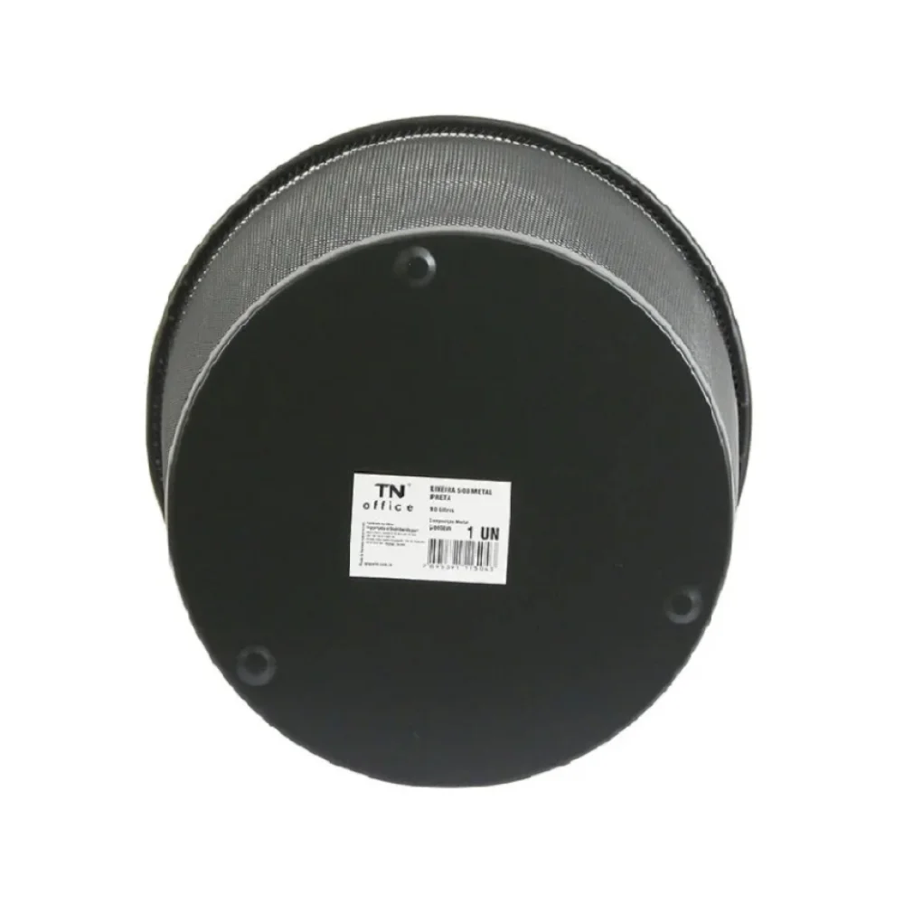 LIXEIRA TELADA 10L METAL PRETA 508 TN