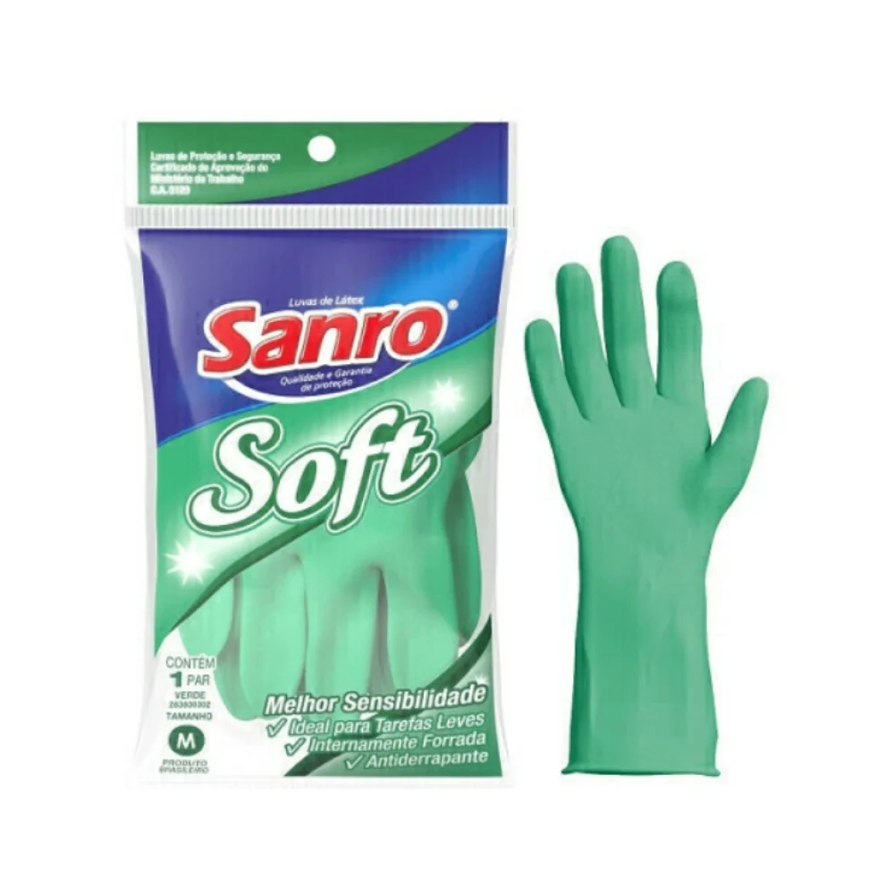 LUVA MULTIUSO TAMANHO (M) SANRO SOFT VERDE