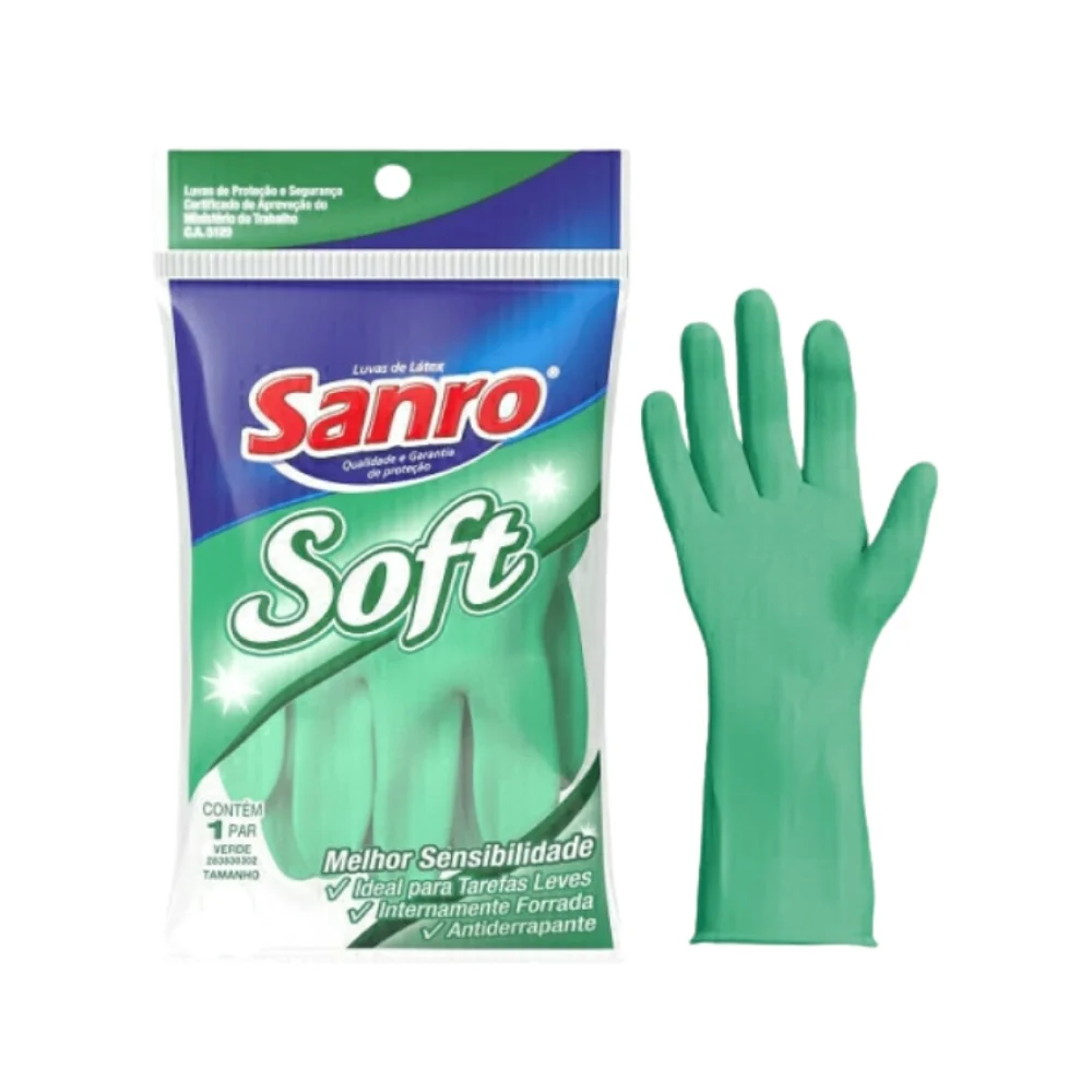 LUVA MULTIUSO TAMANHO (G) SANRO SOFT VERDE