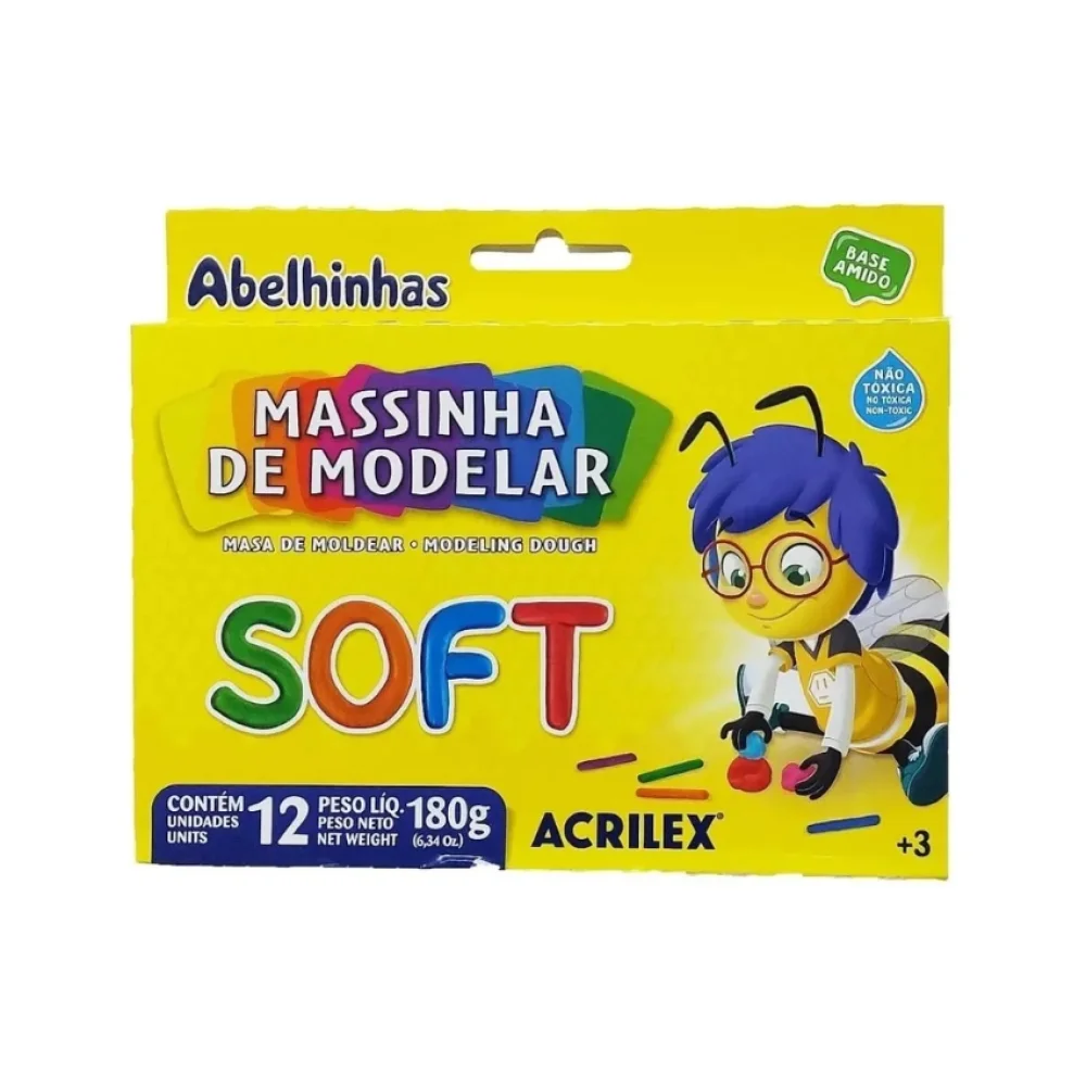MASSA P/ MODELAR 12 CORES 180G 07312 ACRILEX
