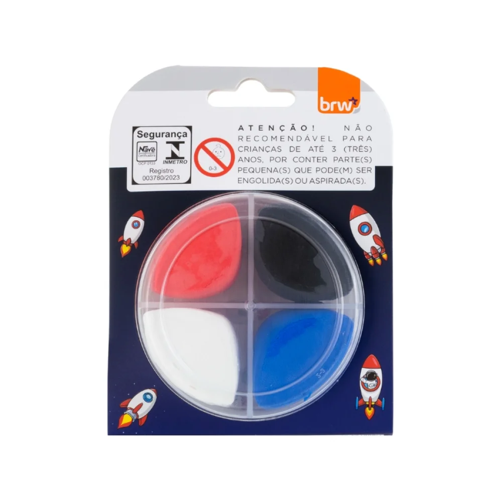 MASSA P/ MODELAR DIVERTIDA 30G C/ 4 CORES ROCKET MM0104 BRW