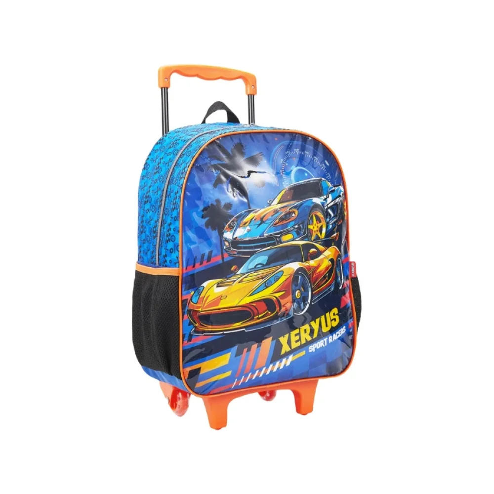 MOCHILA C/ RODINHA MEDIA CARS + LANCHEIRA E ESTOJO XERYUS