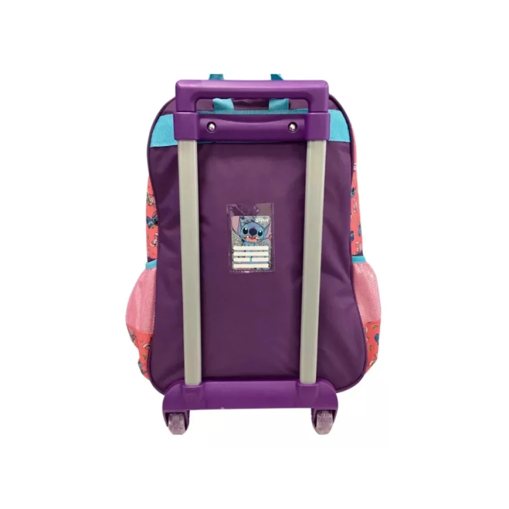 MOCHILA C/ RODINHA MEDIA STITCH ROXA IC39775SC-RX LUXCEL