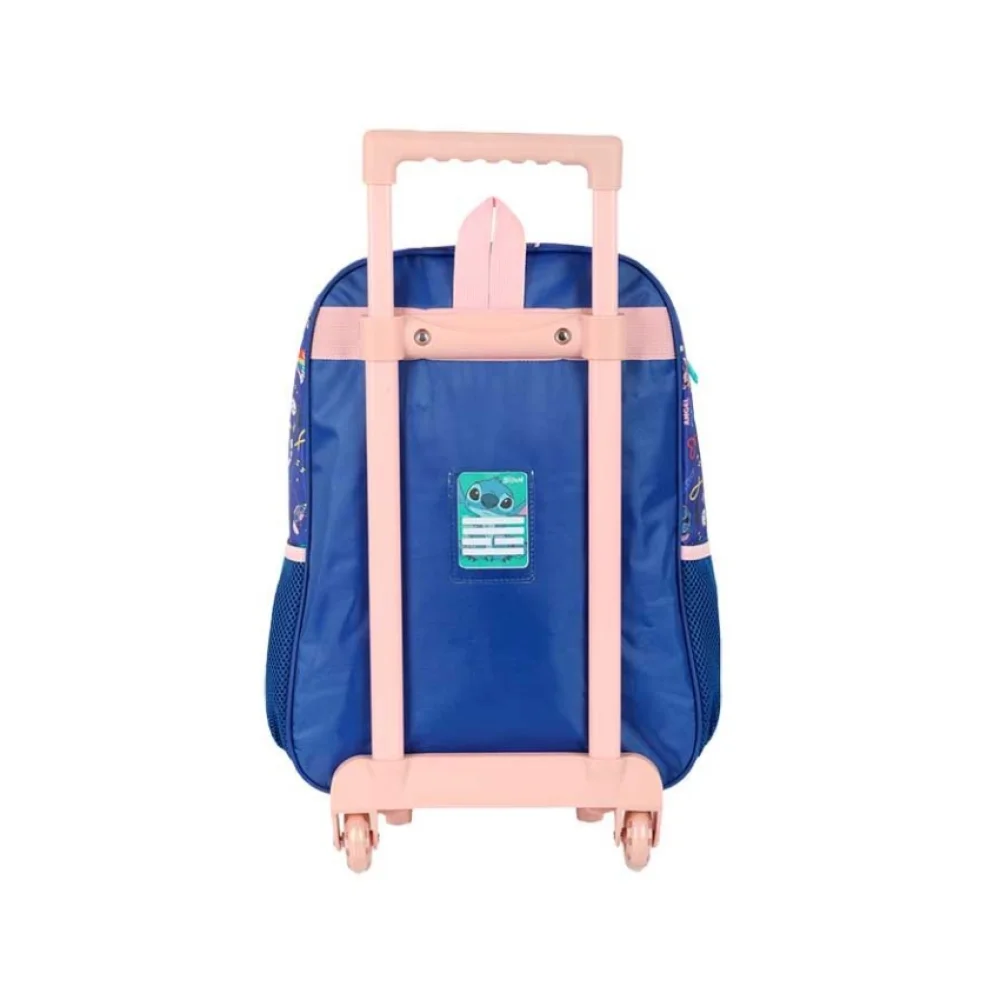 MOCHILA C/ RODINHA PEQUENA STITCH + LANCHEIRA AZUL IC41532SC-AZ LUXCEL