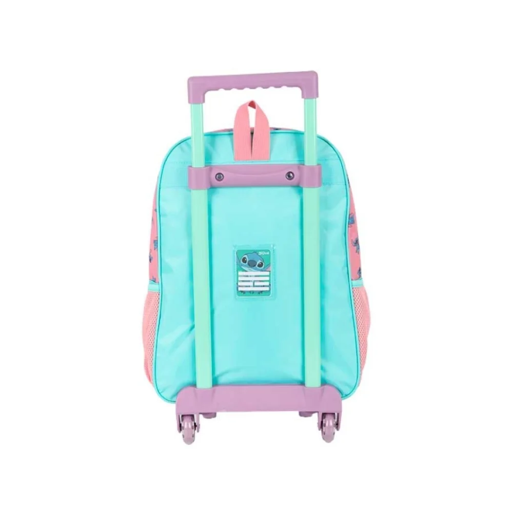 MOCHILA C/ RODINHA PEQUENA STITCH + LANCHEIRA VERDE IC41532SC-VD LUXCEL