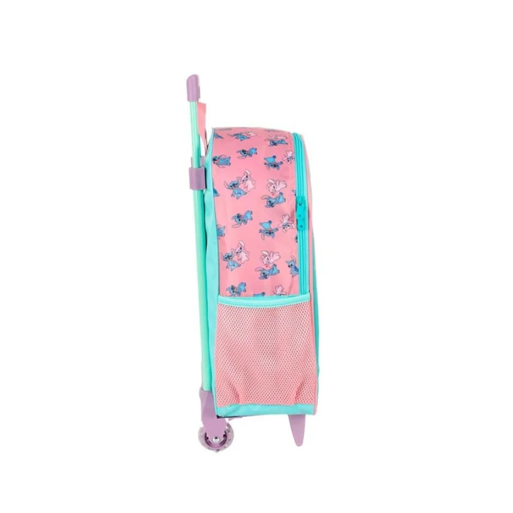 MOCHILA C/ RODINHA PEQUENA STITCH + LANCHEIRA VERDE IC41532SC-VD LUXCEL