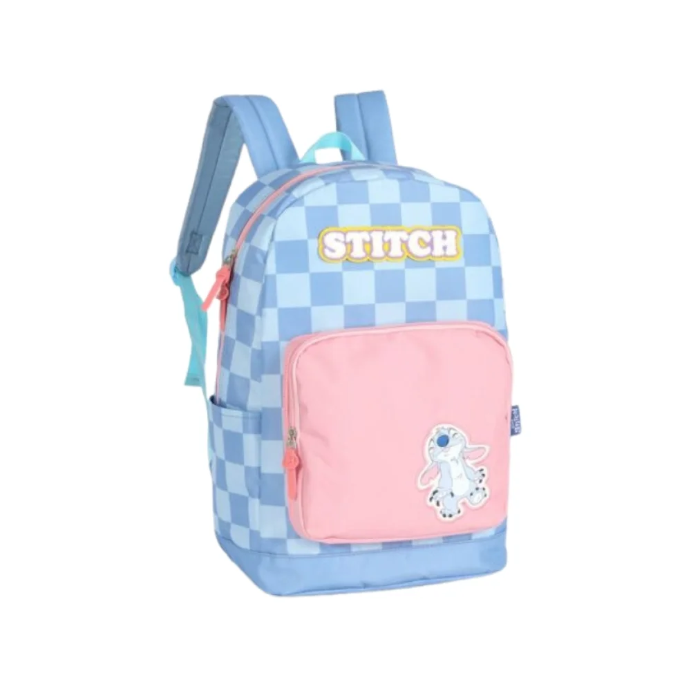 MOCHILA ESCOLAR STITCH AZUL MS47735SC-AZ LUXCEL