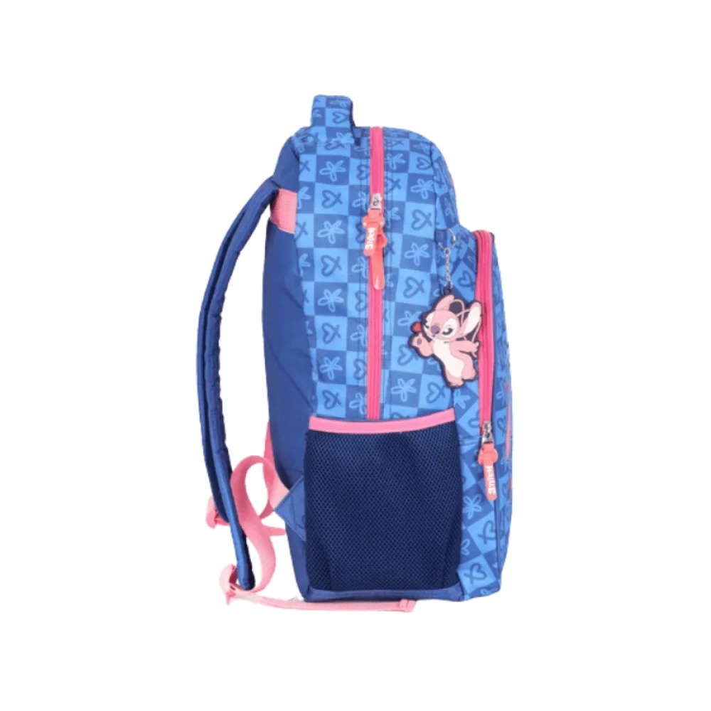 MOCHILA ESCOLAR STITCH BEIJOS AZUL MS47740SC-AZ LUXCEL