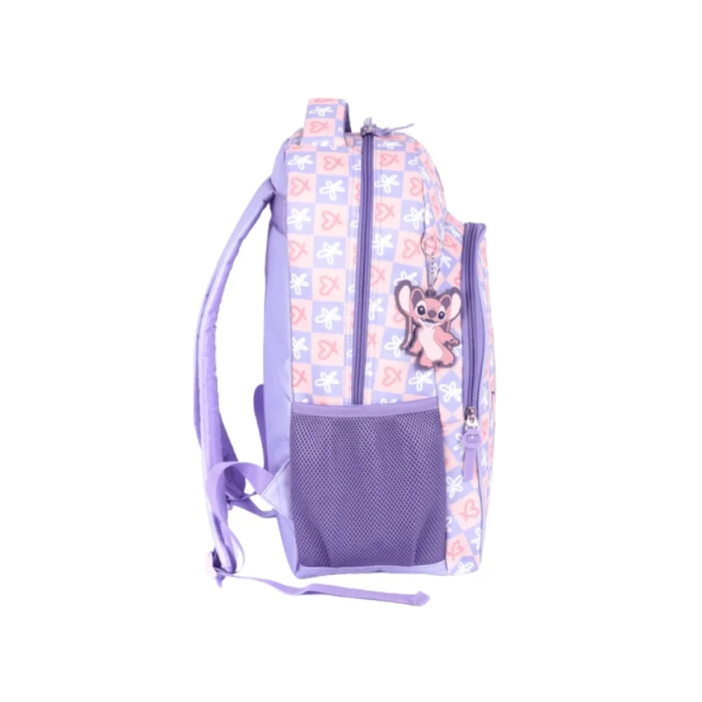 MOCHILA ESCOLAR STITCH E ANGEL LILAS MS47740SC-LI LUXCEL