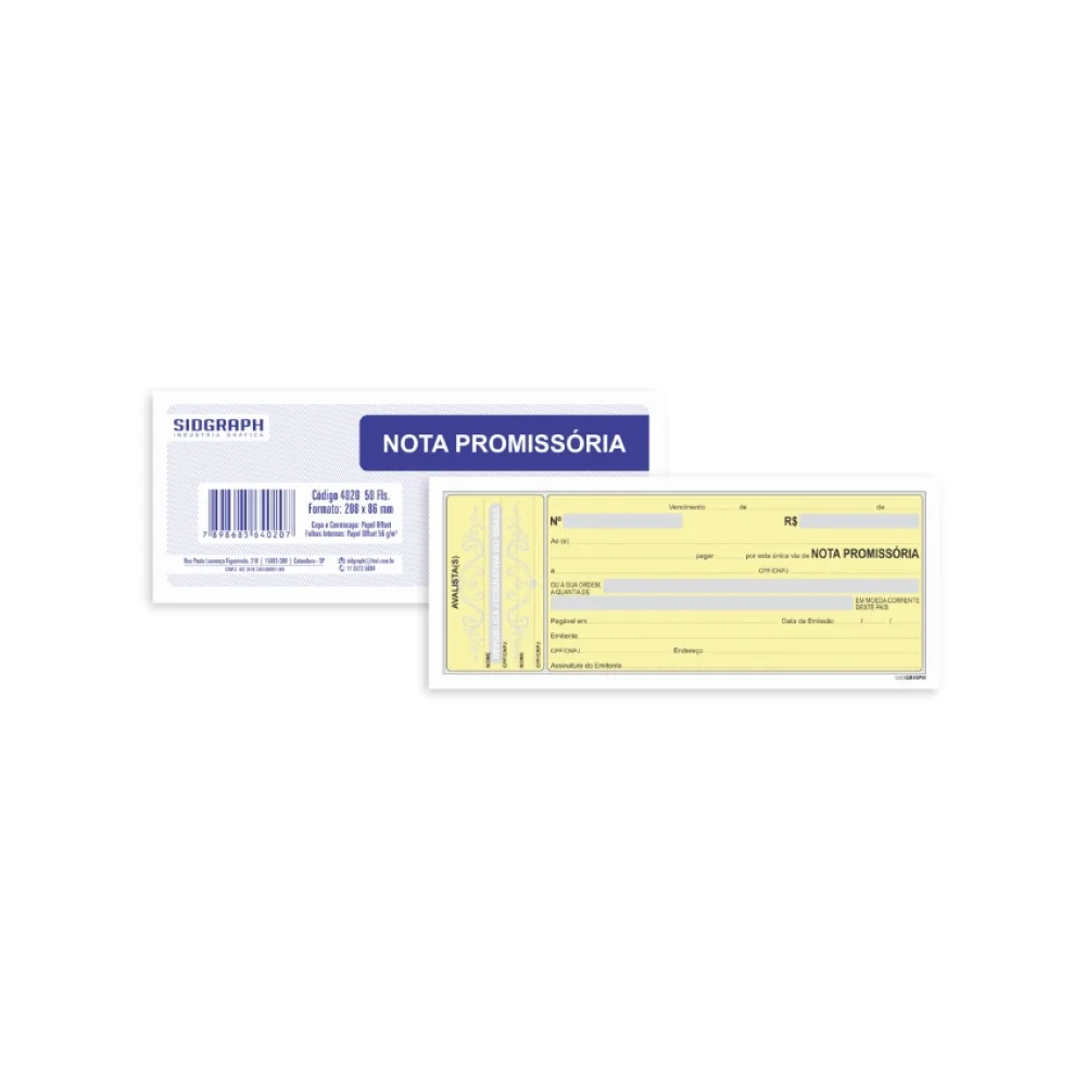 NOTA PROMISSORIA 50 FLS 4020 SIDGRAPH
