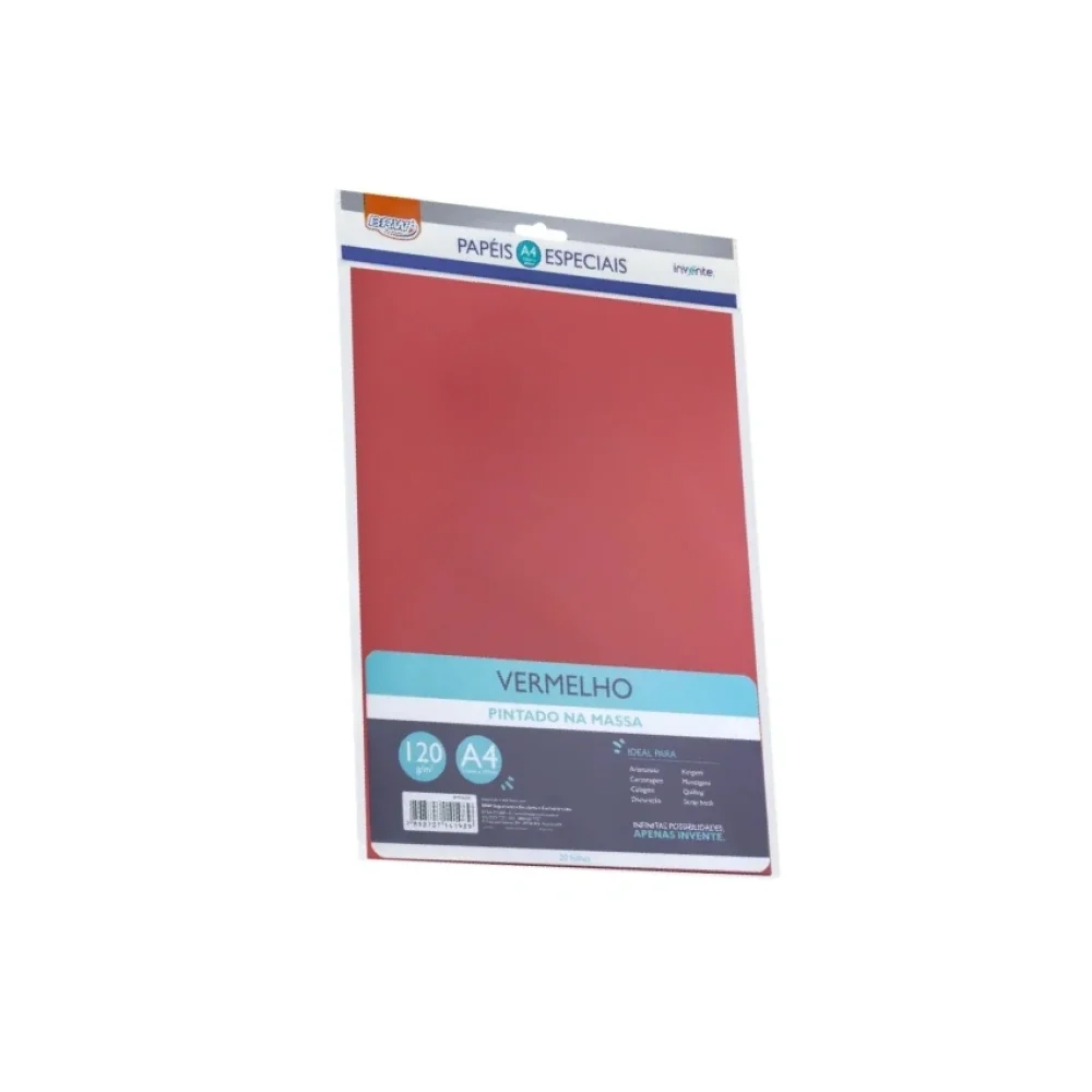 PAPEL A-4 120G VERMELHO C/ 20 FLS PP6305 BRW
