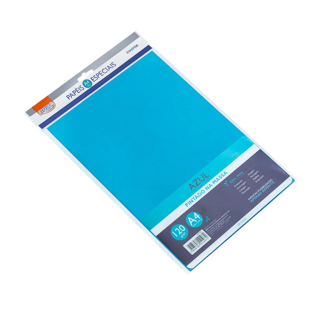 PAPEL A-4 180G AZUL C/ 10 FLS PP6354 BRW