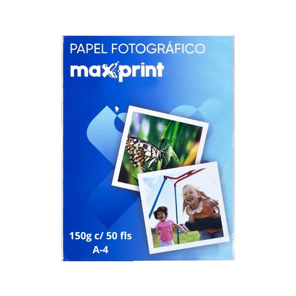 PAPEL FOTO GLOSSY A-4 150G C/ 50 FLS 58000027 MAXPRINT