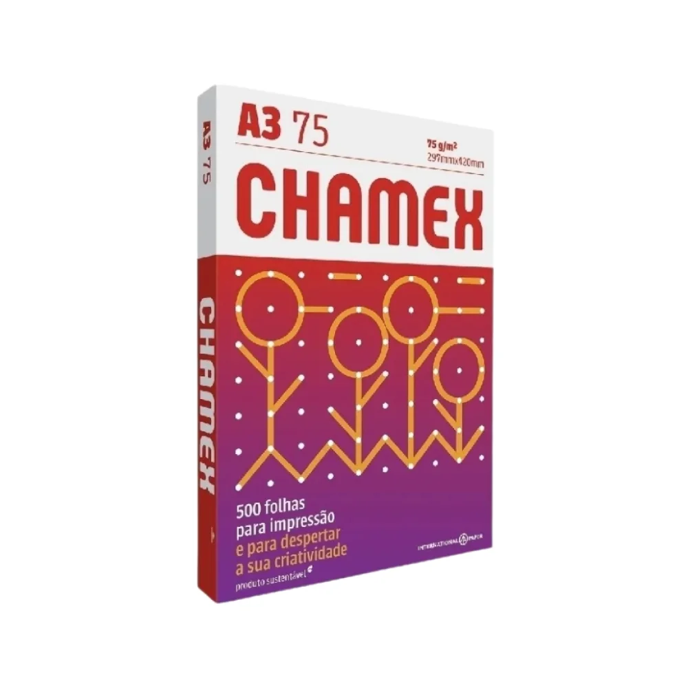PAPEL SULFITE A-3 75G C/ 500 FLS BRANCO CHAMEX