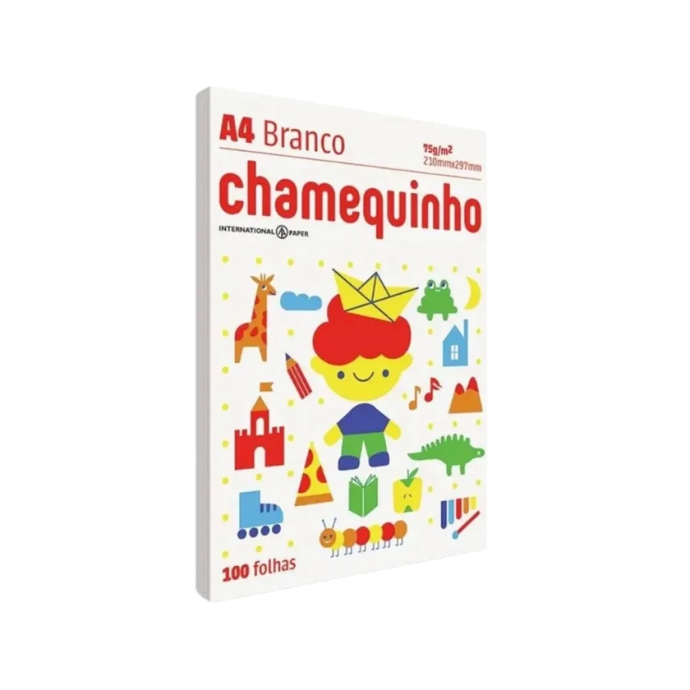 PAPEL SULFITE A-4 75G C/ 100 FLS BRANCO CHAMEQUINHO