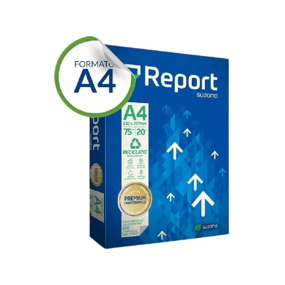 PAPEL SULFITE A-4 75G C/ 500 FLS RECICLADO REPORT