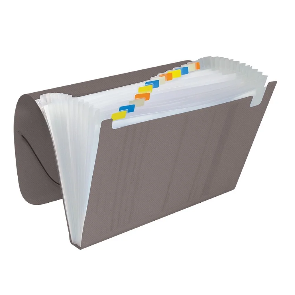 PASTA SANFONADA A-4 12 DIVISÕES FUME 90716 POLIBRAS