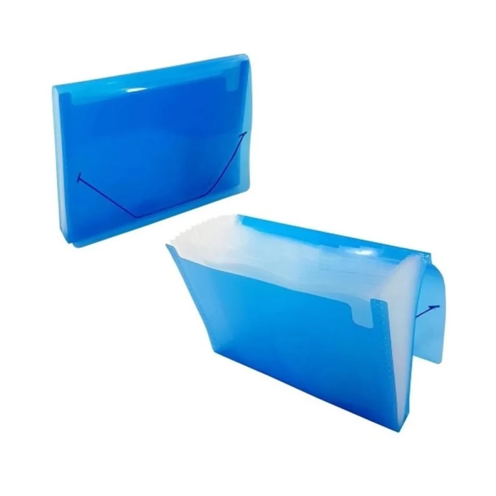 PASTA SANFONADA A-4 31 DIVISÕES AZUL 91509 POLIBRAS