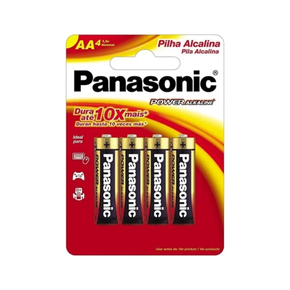 PILHA AA ALCALINA C/ 4 UN PANASONIC