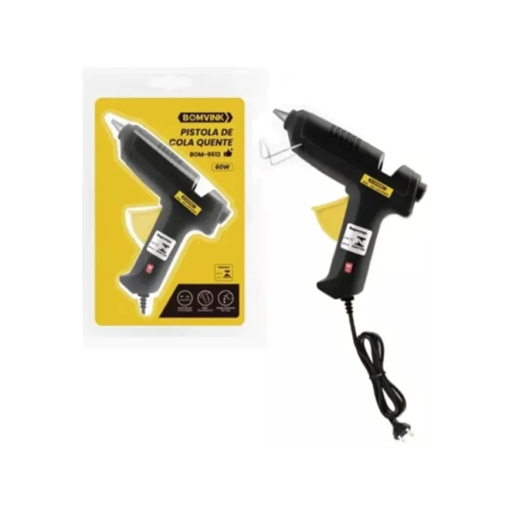 PISTOLA DE COLA QUENTE GROSSA 60W BOM-9512 LIGA/DESLIGA BOMVINK