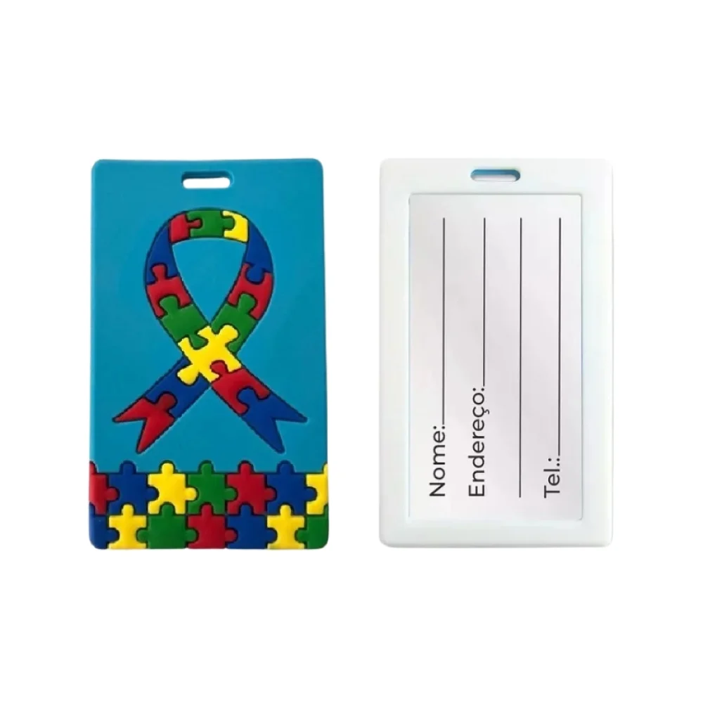 PORTA CRACHÁ VERTICAL AUTISMO EMBORRACHADO AZUL
