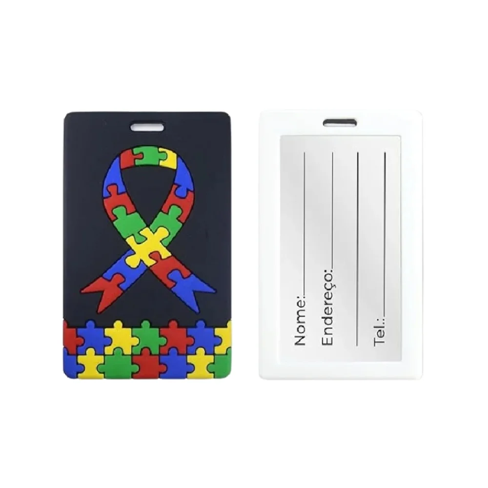 PORTA CRACHÁ VERTICAL AUTISMO EMBORRACHADO PRETO