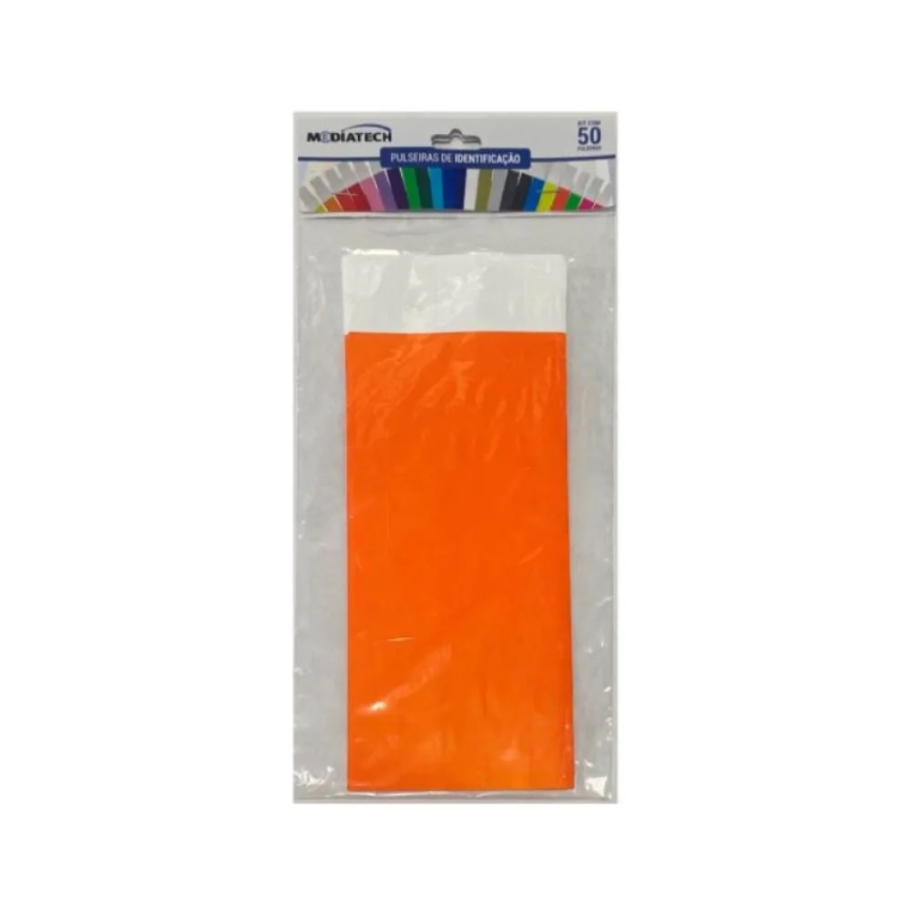 PULSEIRA P/ EVENTOS C/ 50 UN LARANJA FLUOR MEDIATECH