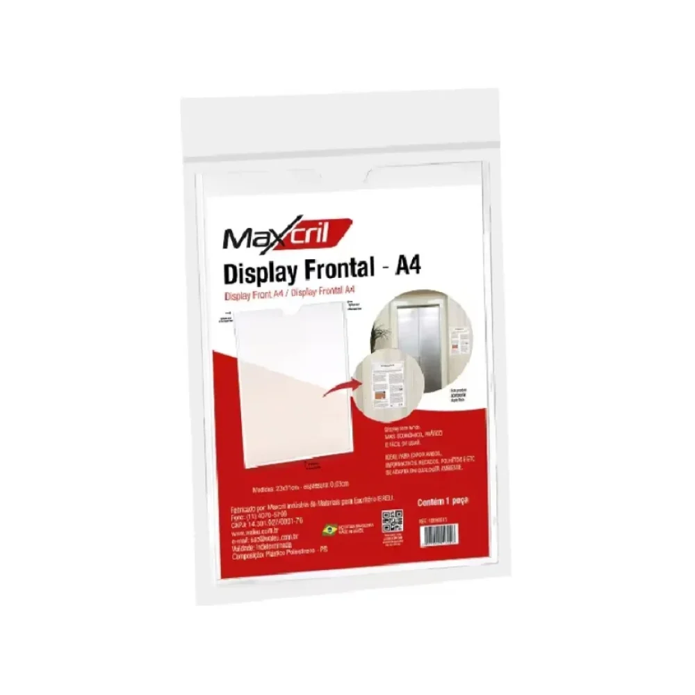 QUADRO MULTIUSO A4 PP RIGIDO CRISTAL S/ FUNDO 10090013 MAXCRIL