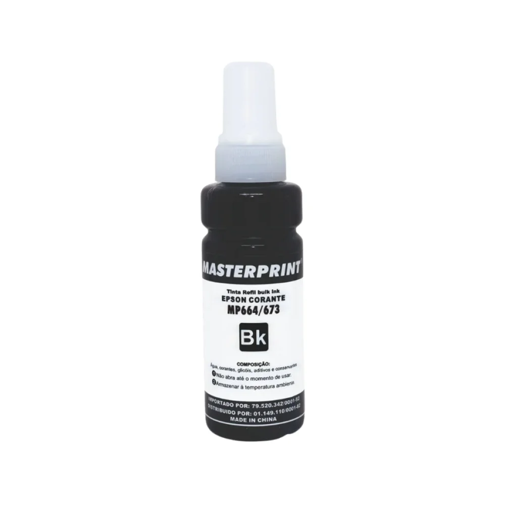 REFIL DE TINTA COMPATIVEL EPSON 664/673 100 ML PRETA MASTERPRINT