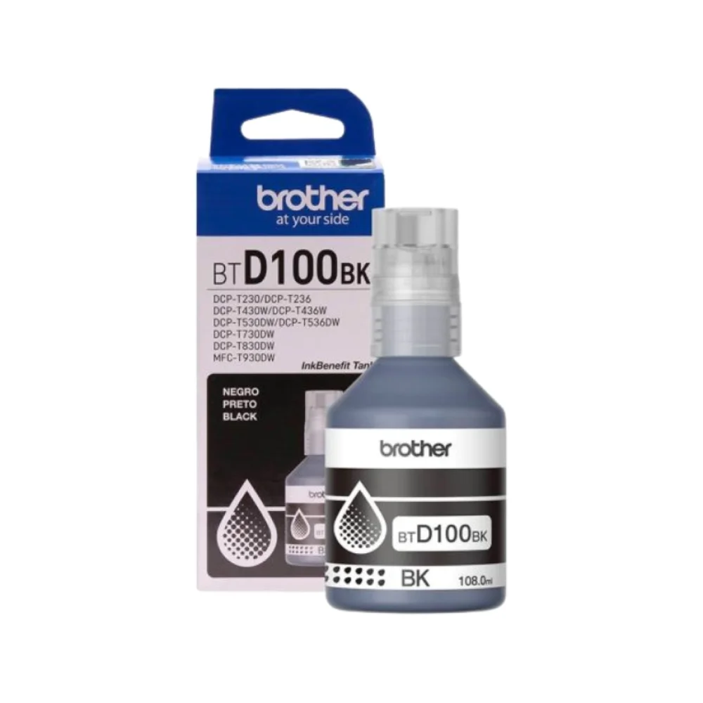 REFIL DE TINTA ORIGINAL BTD100BK BROTHER 108 ML PRETA