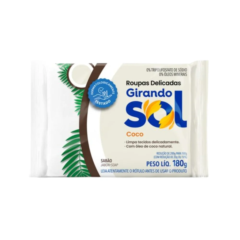 SABÃO EM BARRA 180G COCO GIRANDO SOL