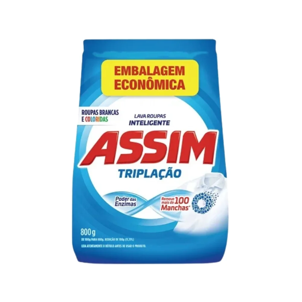 SABÃO EM PÓ SACHE 800G TRIPLAÇÃO ASSIM