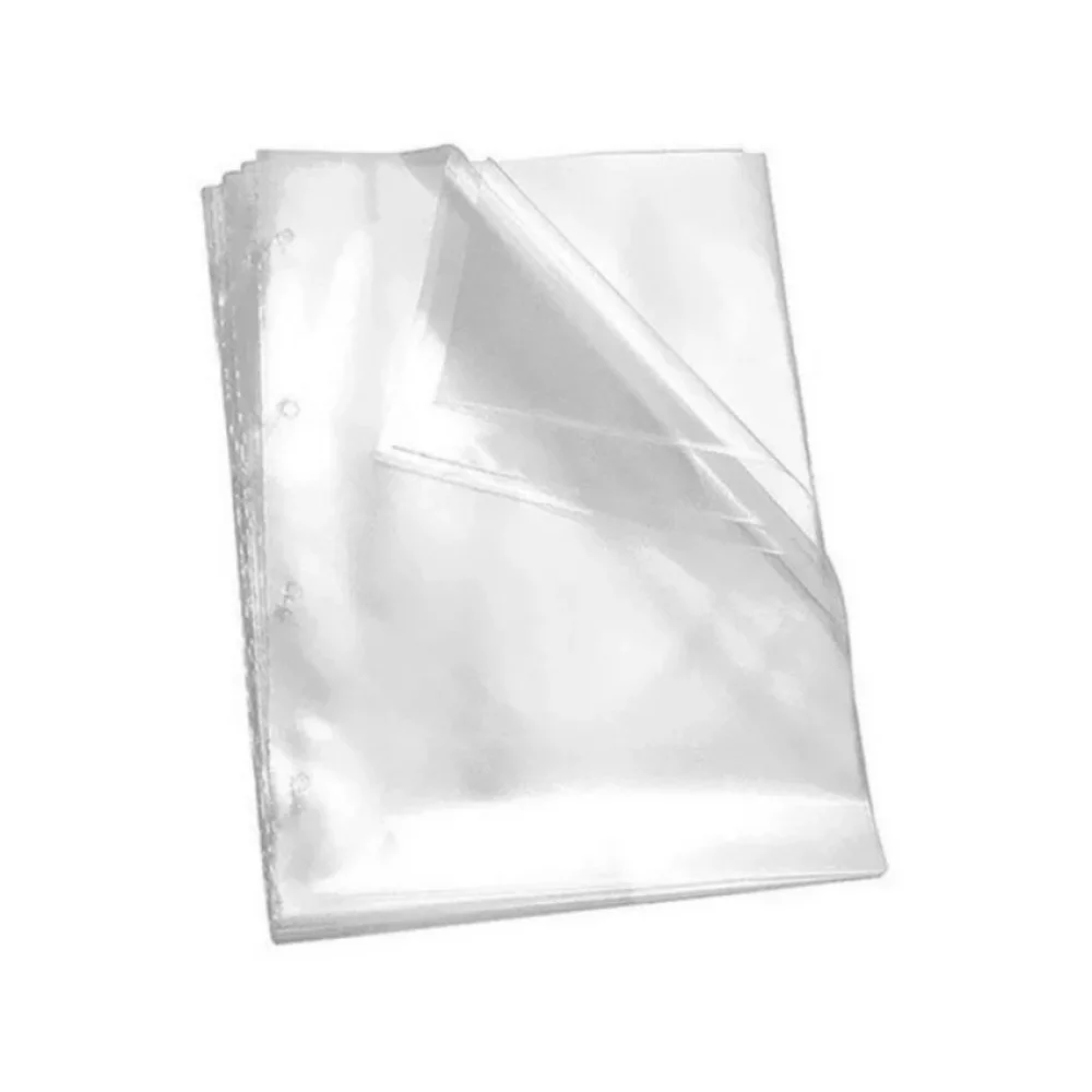 SACO PLASTICO A-4 MEDIO 10 MICRAS C/ 4 FUROS C/ 50 NOVA OPÇÃO