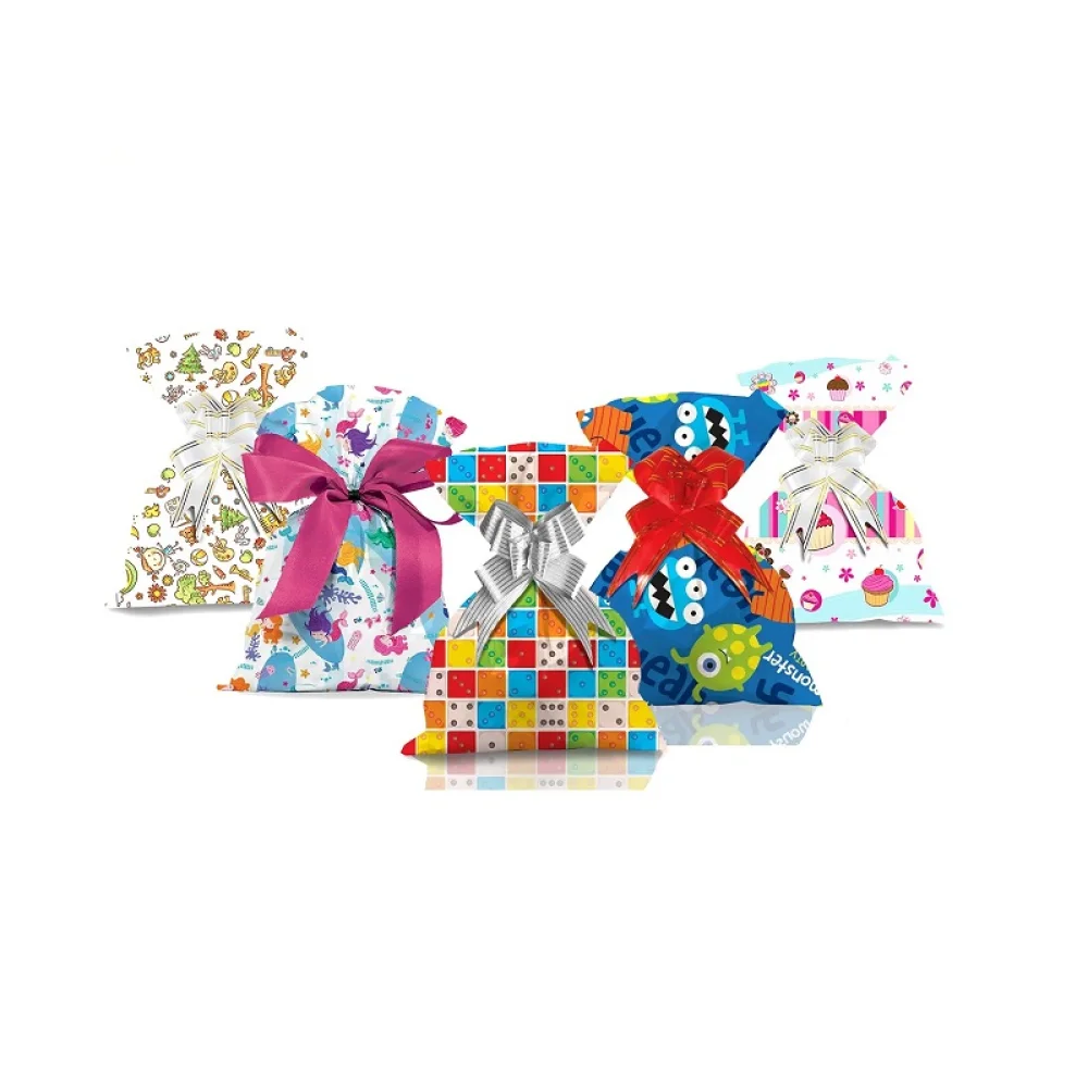 SACO PRESENTE 45 X 59 CM INFANTIL ESTAMPAS SORTIDAS