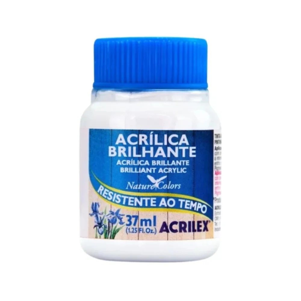 TINTA ACRÍLICA BRILHANTE 37 ML BRANCO 519 ACRILEX